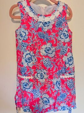 Lilly Pulitzer Little Lilly Girls 4T Pink Floral Sea Turtle Shift Dress